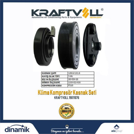 KLIMA KOMPRESOR KASNAK SETI FORD TRANSIT V184 01-06 7.PK SET 12.V
