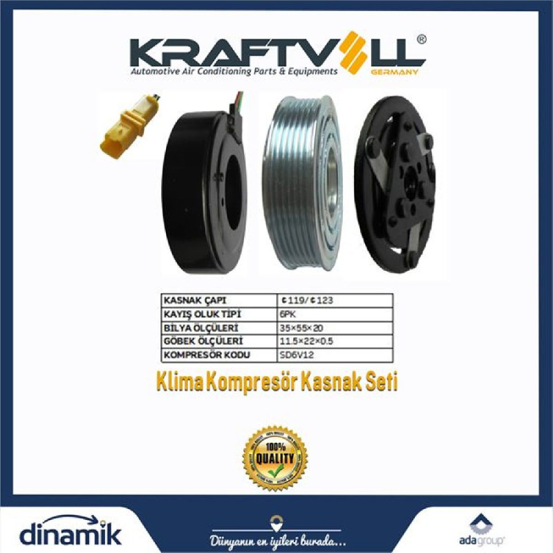 KLIMA KOMPRESOR KASNAK SETI 6PK 119MM