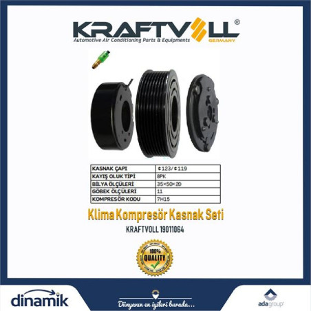 KLIMA KOMPRESOR KASNAK SETI UNIVERSAL PV8 SD7H15 12V